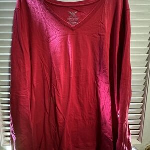 Faded Glory Plus Size 4X Red Long Sleeve Tshirt